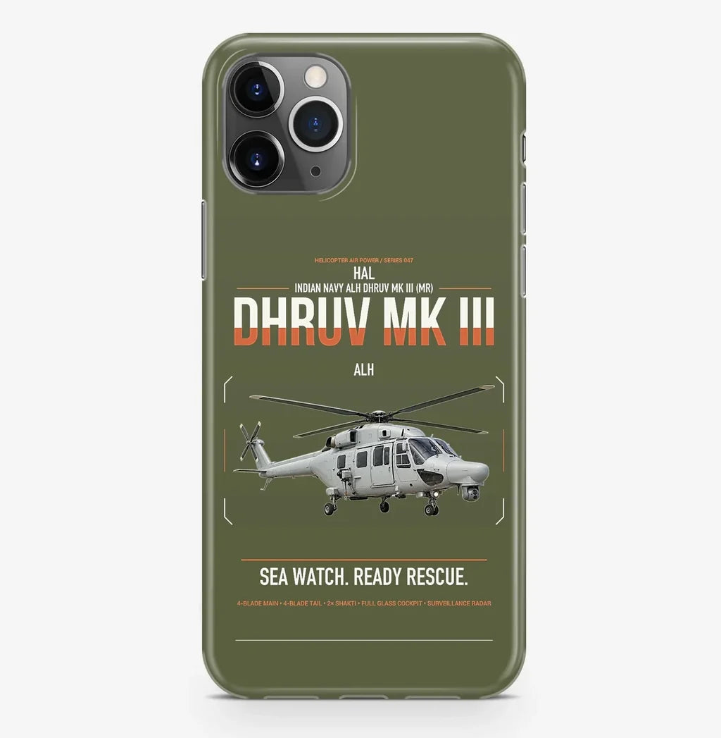 HAL ALH Dhruv Mk III design on green army magsafe iphone case, for iPhone Pro Max