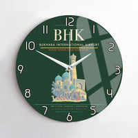 Thumbnail for Bukhara International Airport BHK Wall-Clock No-Frame - Dark Green