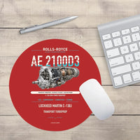 Thumbnail for AE 2100D3 design on red round mouse pad