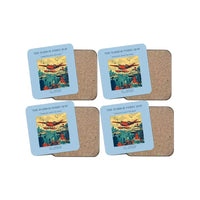 Thumbnail for The Harbor Ferry Hop - Designed Coasters design on light blue 4-pieces-set