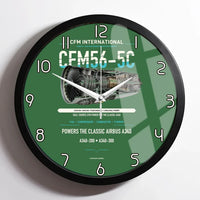 Thumbnail for CFM56-5C design on green framed wall clock