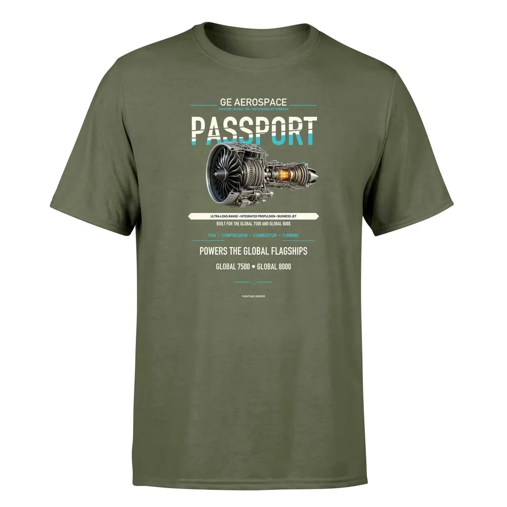 GE Passport design on green army single side