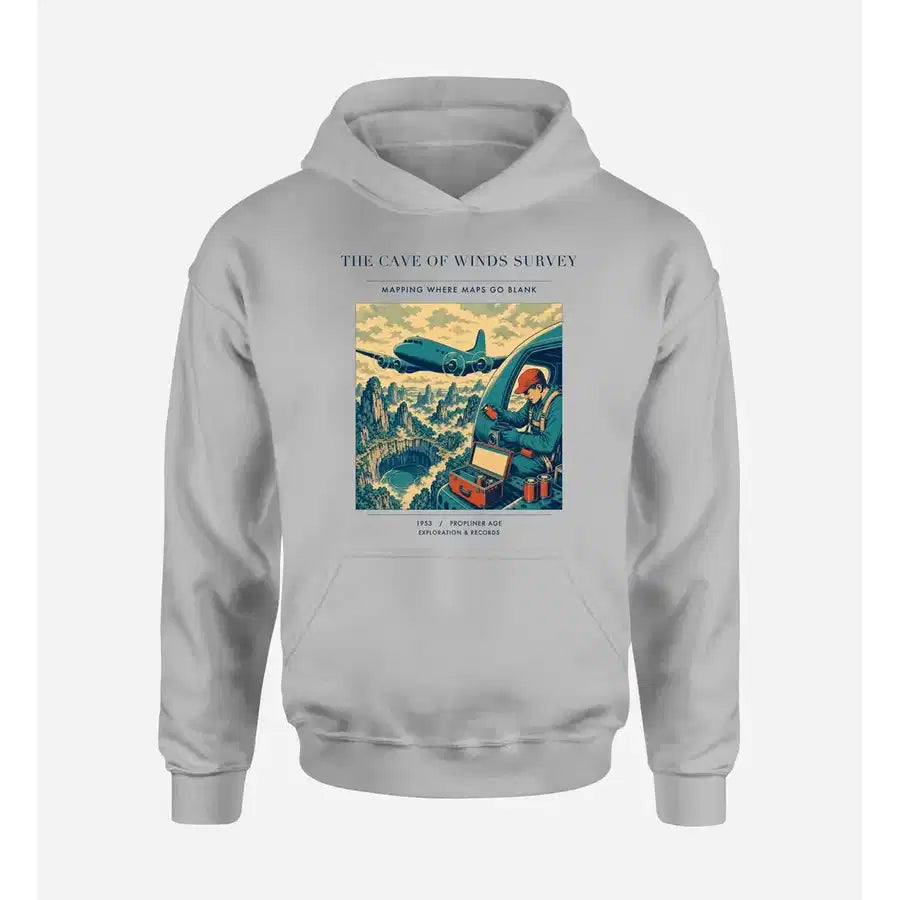 VINTAGE G4293 - The Cave Of Winds Survey - Premium Hoodie design on lightgray premium