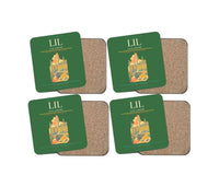 Thumbnail for Lille Airport (LIL) design on green 4 pieces set coaster