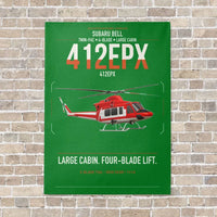 Thumbnail for SUBARU Bell 412EPX vertical canvas print - no frame - green background