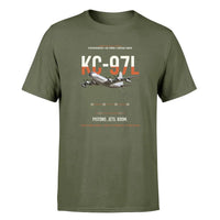 Thumbnail for KC-97L STRATOFREIGHTER design on green army double-side t-shirt, single-side print