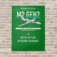 Thumbnail for Cessna Citation M2 Gen2 vertical canvas print - no frame - green background