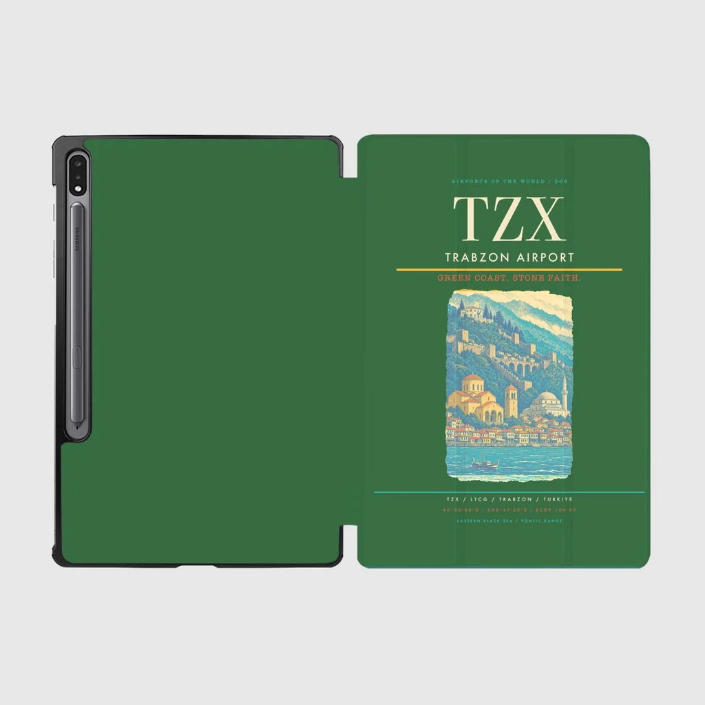 Trabzon Airport (TZX) design on green samsung tablet tablet case