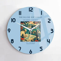 Thumbnail for VINTAGE G4209 - The Island Hop Survey - Designed Wall Clocks design on lightblue no-frame