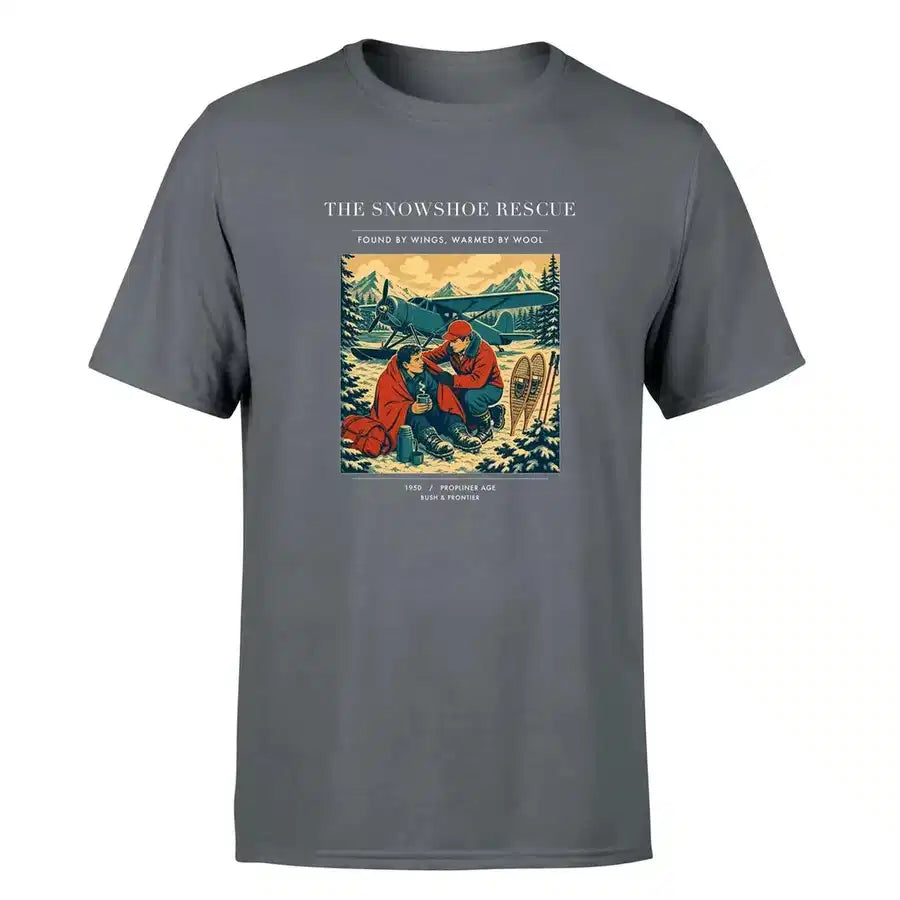VINTAGE G4281 - The Snowshoe Rescue - Premium T-Shirt design on gray premium t shirt
