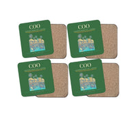 Thumbnail for Cadjehoun Airport (COO) design on green 4 pieces set coaster