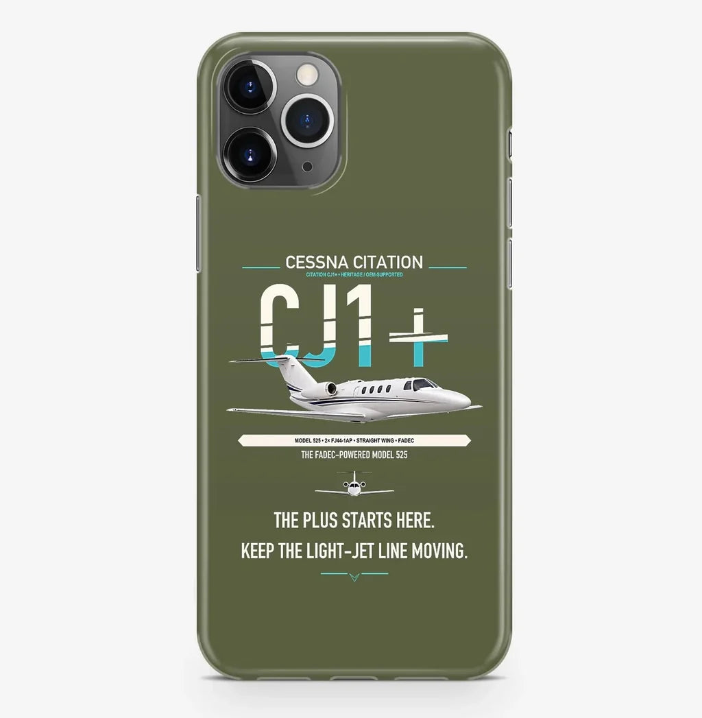 Cessna Citation CJ1+ design on green army magsafe iphone case, for iPhone Pro Max