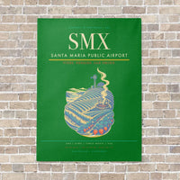 Thumbnail for Santa Maria Public Airport SMX vertical canvas print - no frame - green background