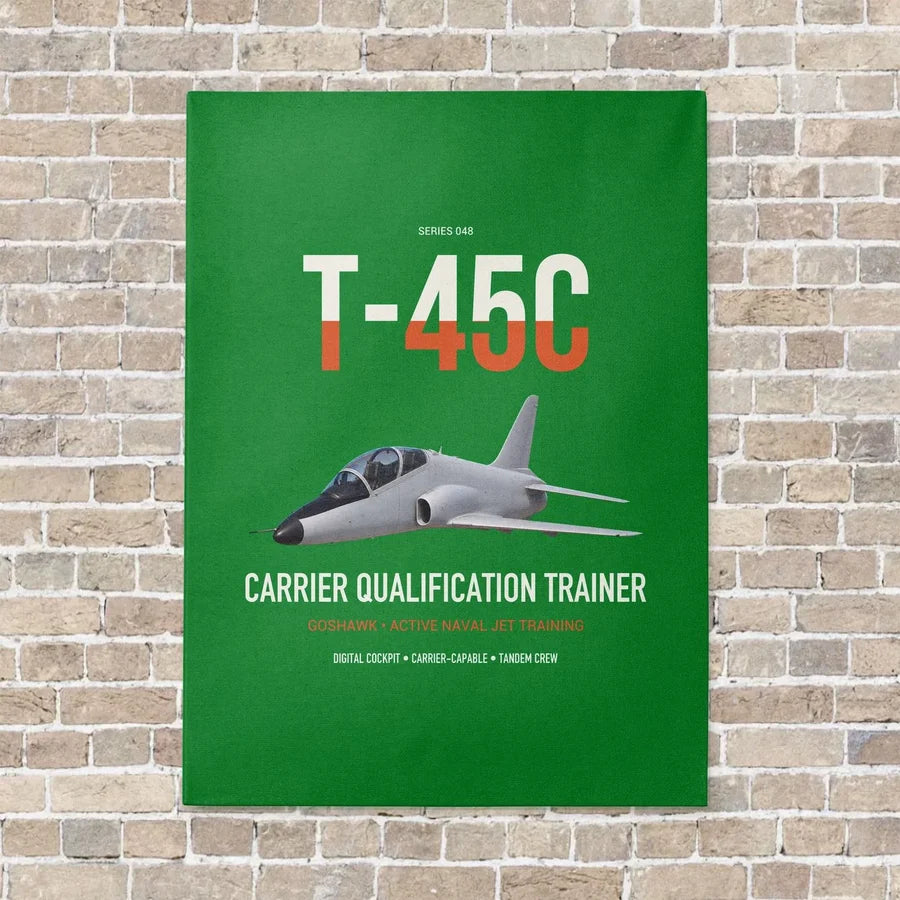 T-45C Goshawk vertical canvas print - no frame - green background