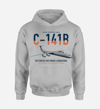 Thumbnail for C-141B Starlifter design on light gray double-side hoodie, single-side print