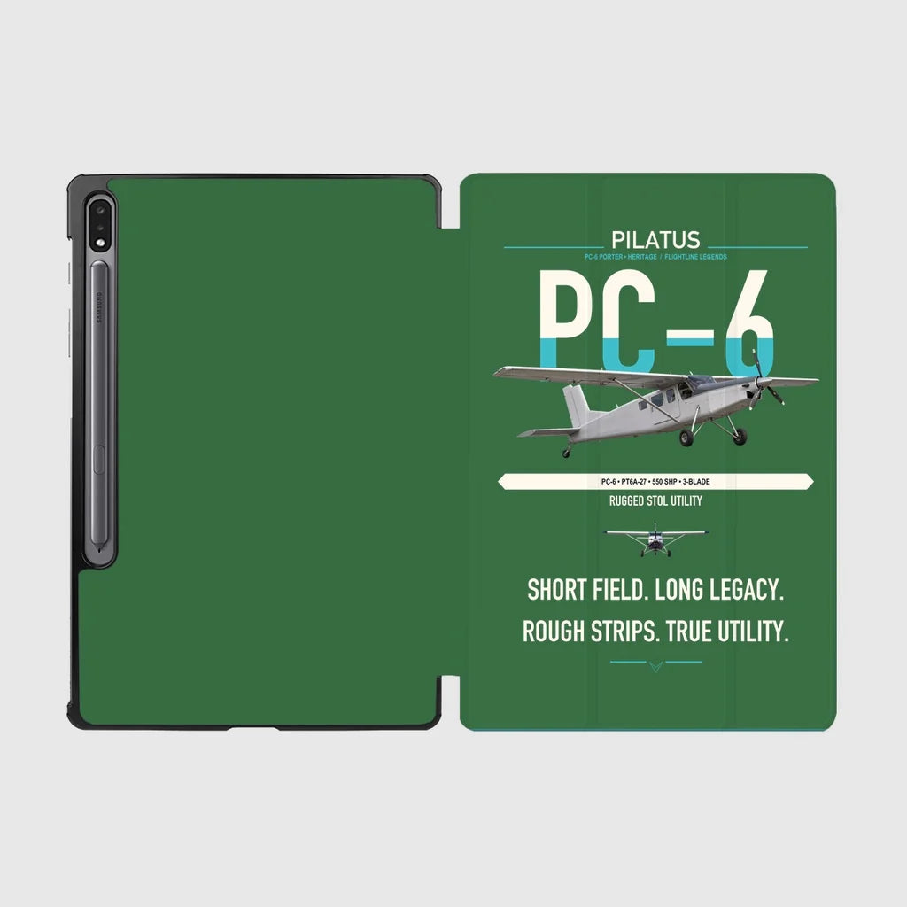 Pilatus PC-6 Porter design on green samsung tablet tablet case