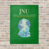 Thumbnail for Juneau International Airport JNU vertical canvas print - no frame - green background