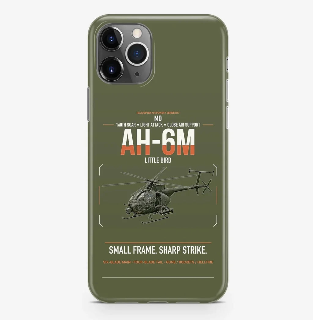 MD AH-6M Little Bird design on green army magsafe iphone case, for iPhone Pro Max