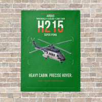 Thumbnail for Airbus H215 vertical canvas print - no frame - green background