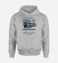 Thumbnail for CFM56-5C design on light gray hoodie single side