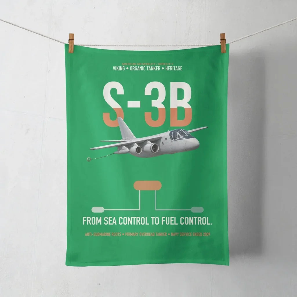 S-3B Viking design on green towel