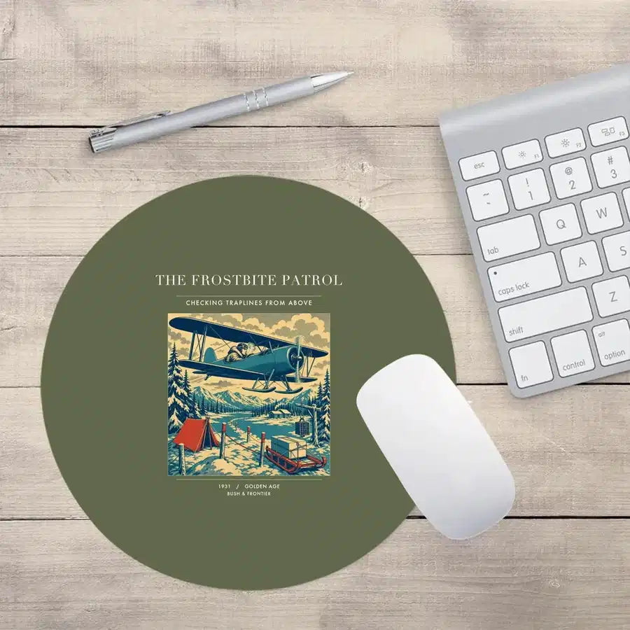 VINTAGE G4290 - The Frostbite Patrol - Designed Mouse Pads design on greenarmy round
