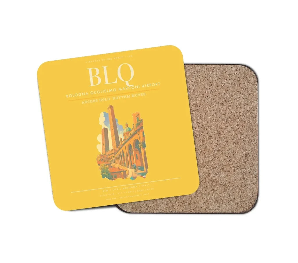 Bologna Guglielmo Marconi Airport BLQ Coaster 1-Piece - Yellow