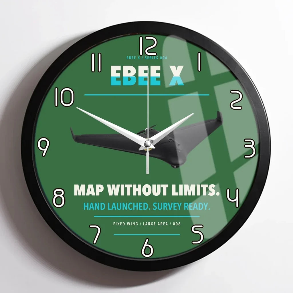AgEagle eBee X design on green framed wall clock