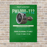 Thumbnail for PW4000-112 vertical canvas print - no frame - green background