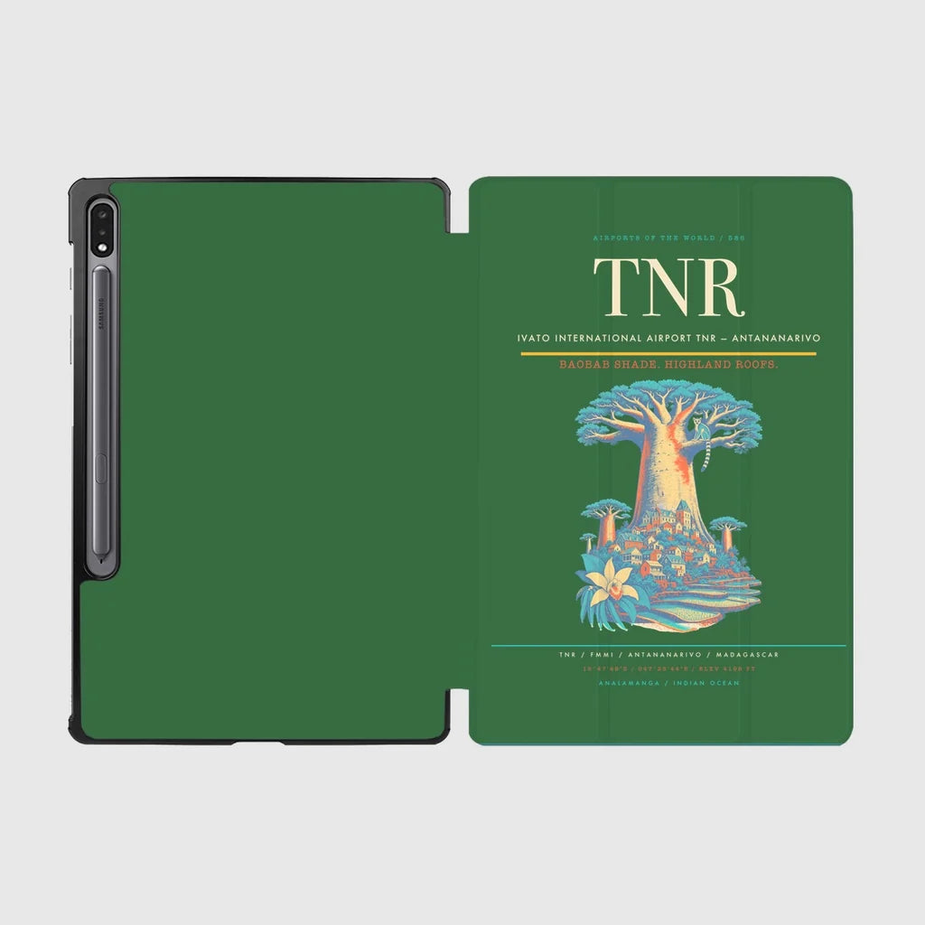 Ivato International Airport (TNR) design on green samsung tablet tablet case