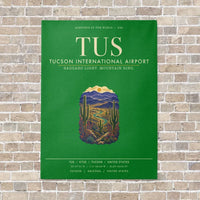 Thumbnail for Tucson International Airport TUS vertical canvas print - no frame - green background