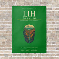 Thumbnail for Līhuʻe Airport LIH vertical canvas print - no frame - green background