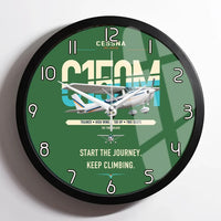 Thumbnail for Cessna 150M design on green framed wall clock