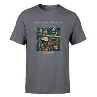 Thumbnail for VINTAGE G4056 - The Seaplane Dock - Premium T-Shirt design on gray premium t shirt