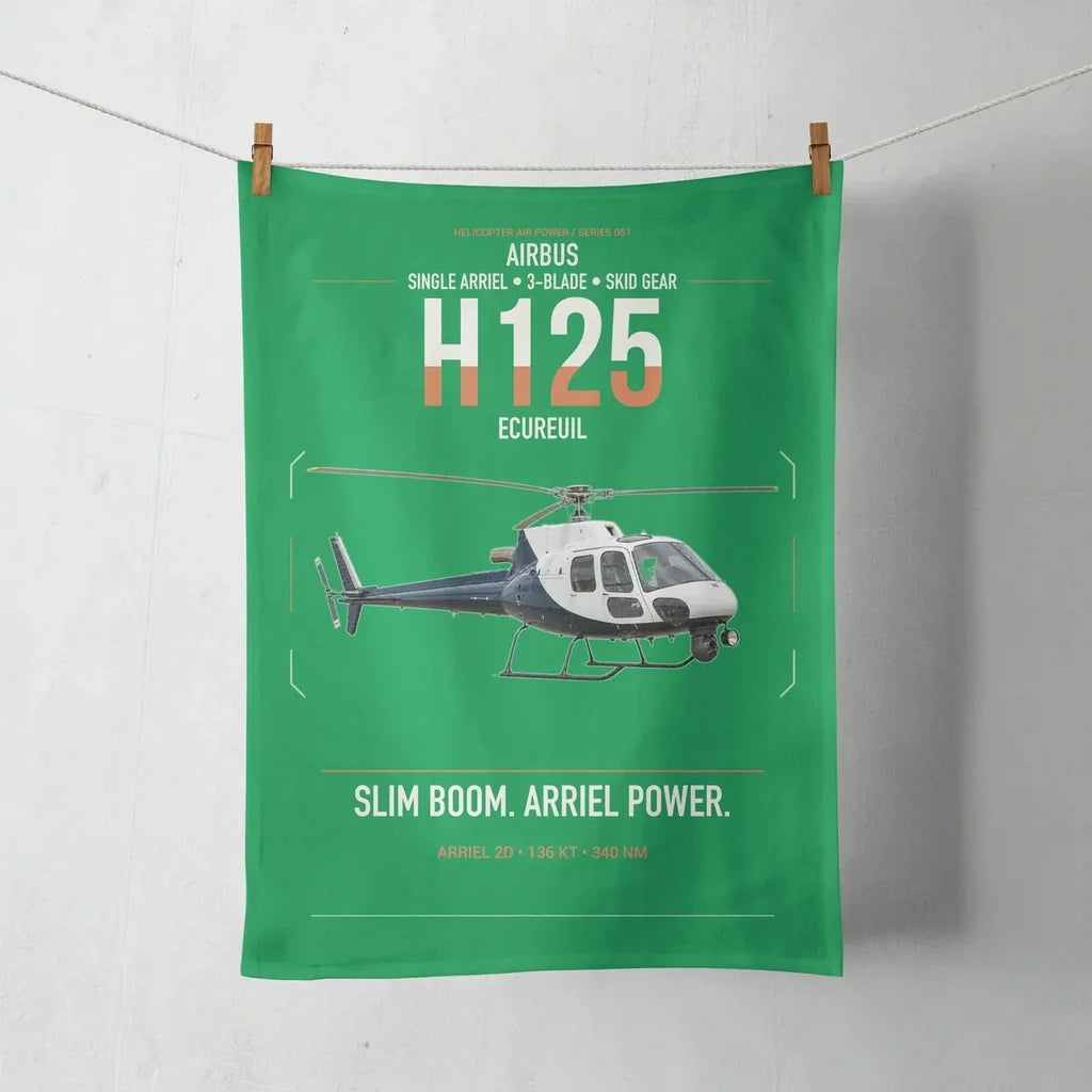 Airbus H125 design on green towel