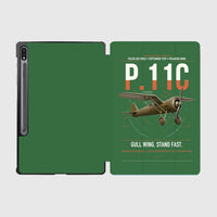Thumbnail for PZL P.11c design on green samsung tablet tablet case