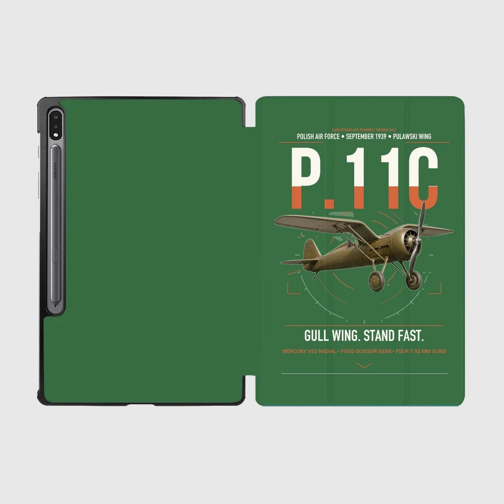PZL P.11c design on green samsung tablet tablet case