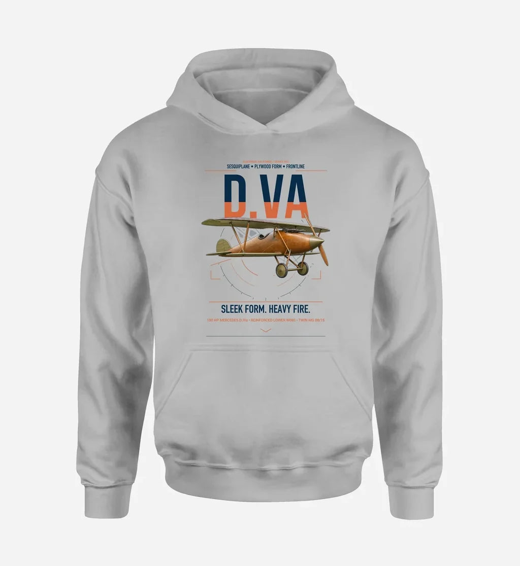 Albatros D.Va design on light gray double-side hoodie, single-side print