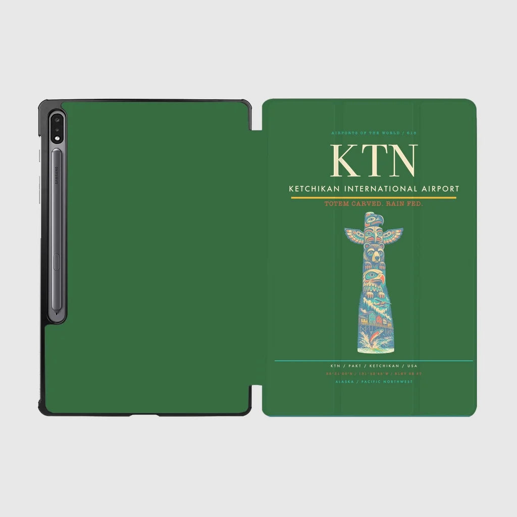 Ketchikan International Airport (KTN) design on green samsung tablet tablet case