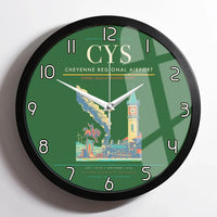 Thumbnail for Cheyenne Regional Airport (CYS) design on green framed wall clock