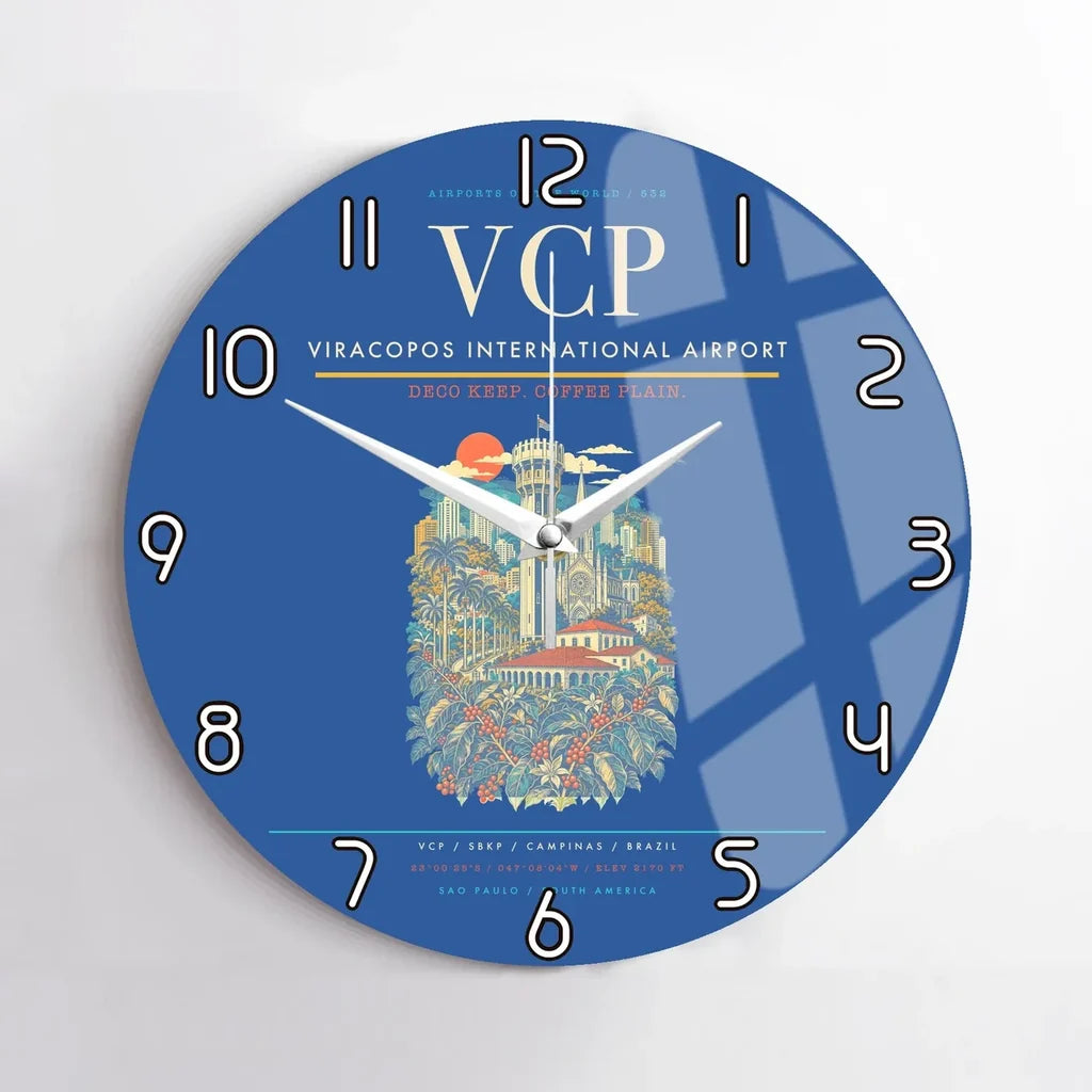 Viracopos International Airport VCP Wall-Clock No-Frame - Blue