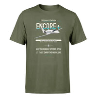 Thumbnail for Cessna Citation Encore+ design on green army double-side t-shirt, single-side print