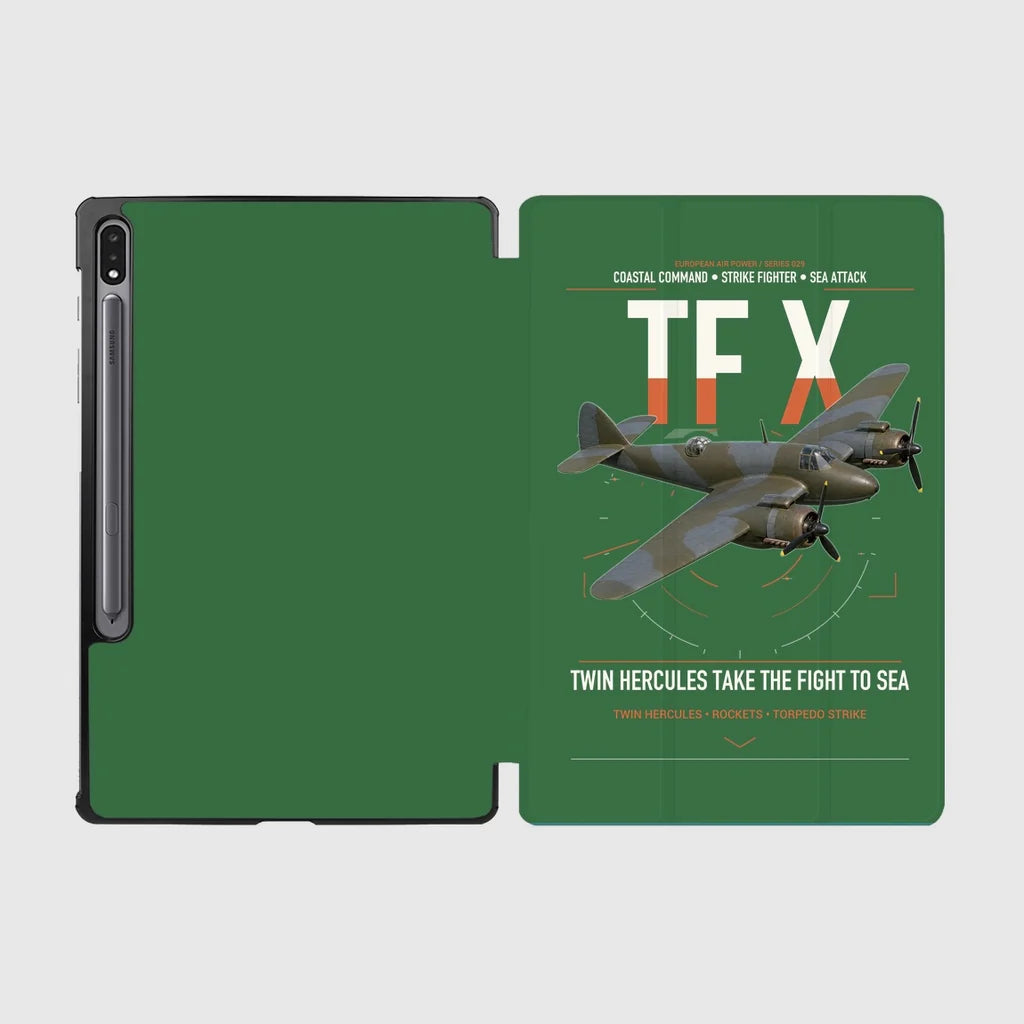 Bristol Beaufighter TF X design on green samsung tablet tablet case