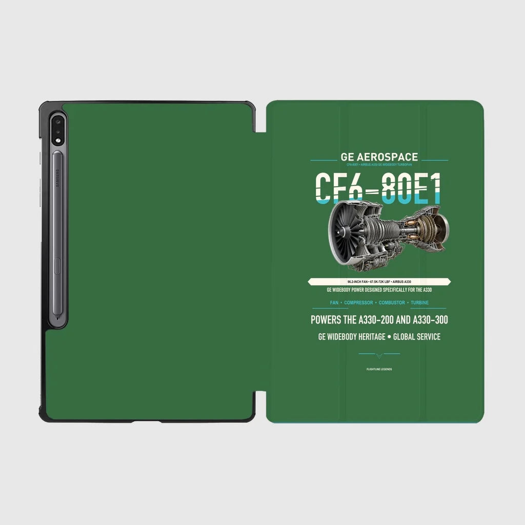 CF6-80E1 design on green samsung tablet tablet case