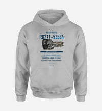 Thumbnail for RB211-535E4 design on light gray hoodie single side
