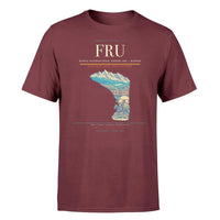 Thumbnail for Manas International Airport (FRU) T-Shirt single-side front print in Dark Red | manas-international-airport-fru-double-side-t-shirt