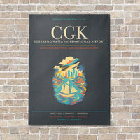 Thumbnail for Jakarta Soekarno-Hatta International Airport CGK - Canvas Framed - Gray