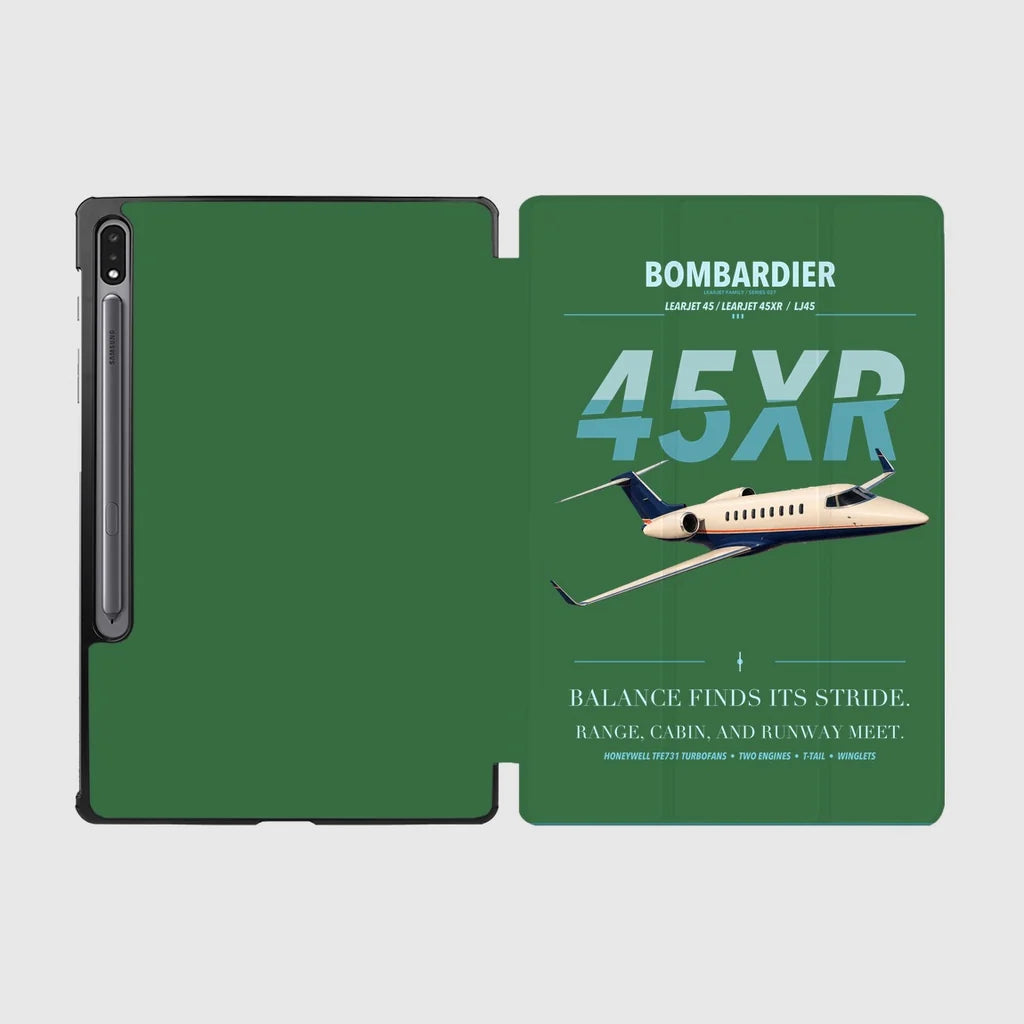 Bombardier Learjet 45XR design on green samsung tablet tablet case