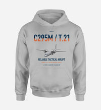 Thumbnail for Airbus C295M T.21 design on light gray double-side hoodie, single-side print