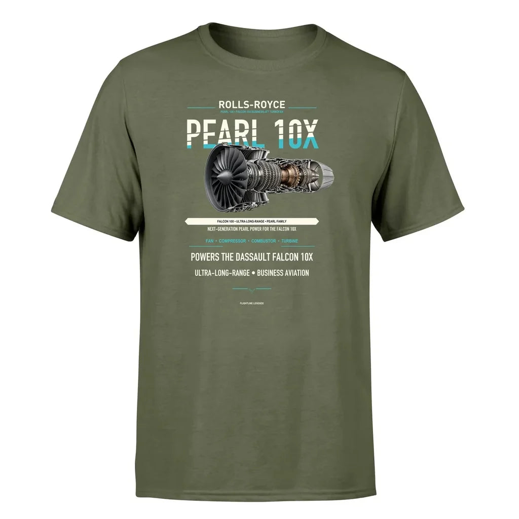 PEARL 10X design on green army single side